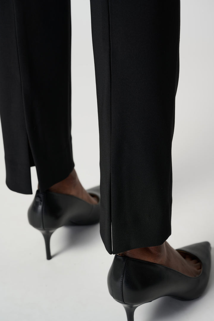 Black Essential Back Slit Pant
