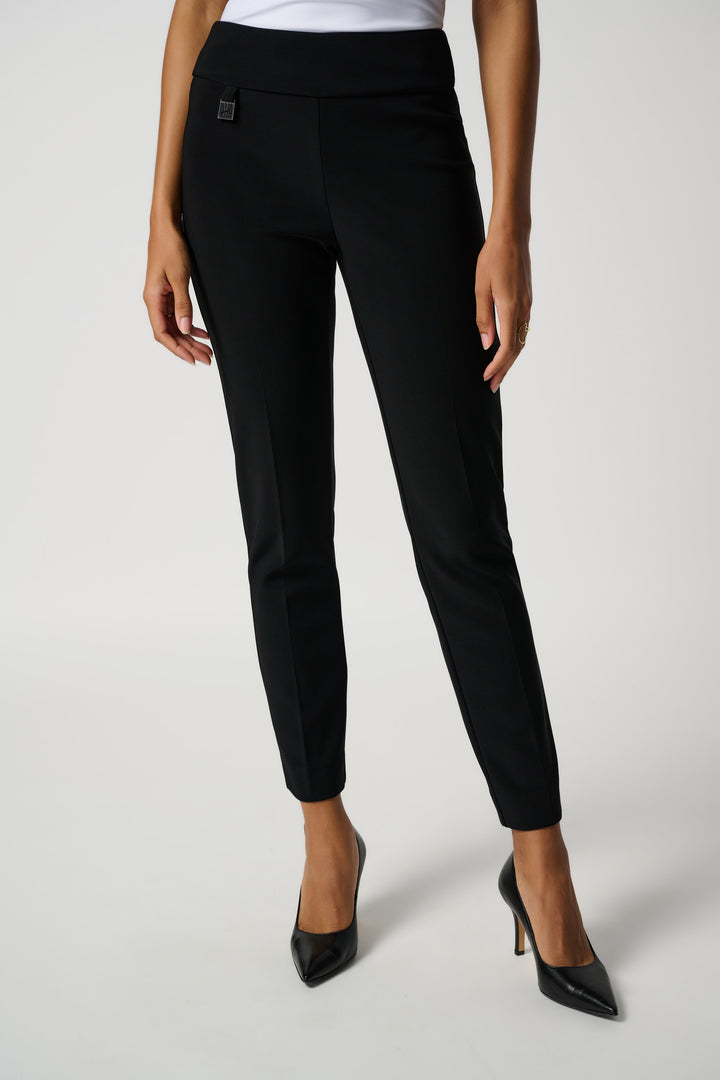 Black Essential Side Slit Pull On Pant