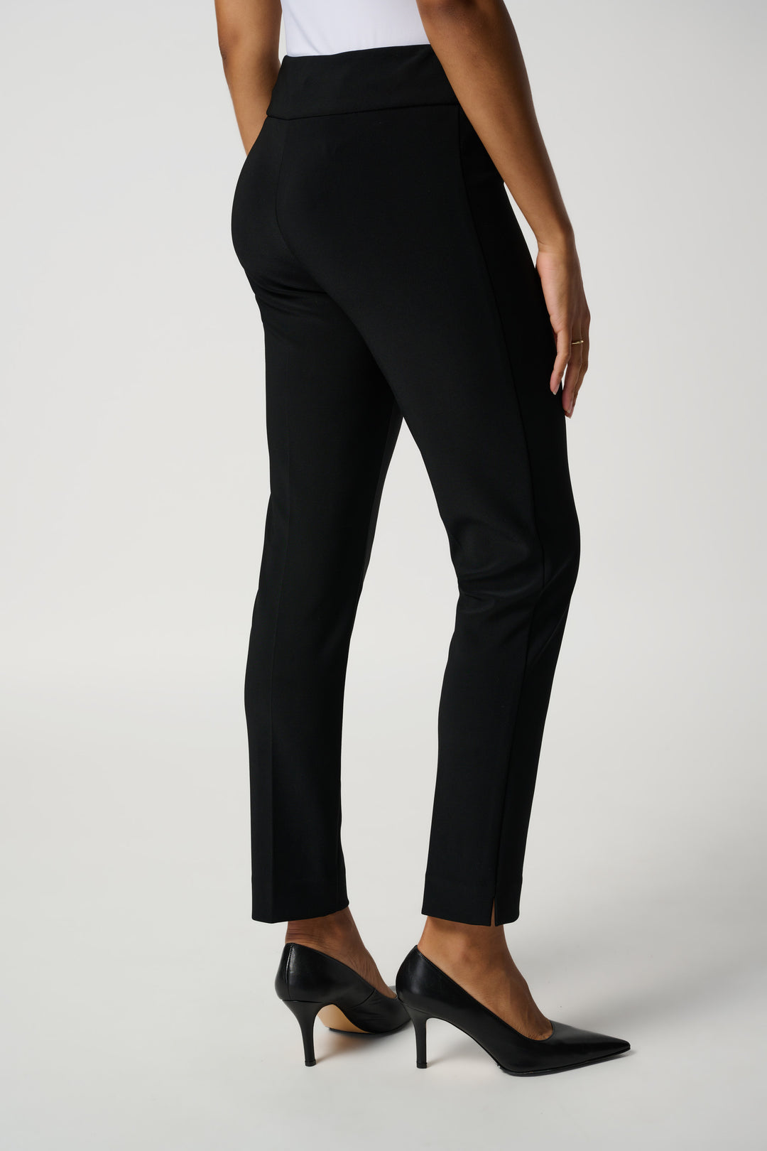 Black Essential Side Slit Pull On Pant