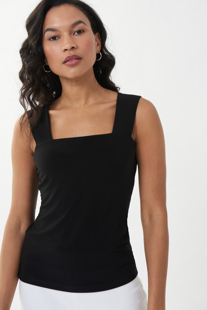 Black Essential Square Neck Cami
