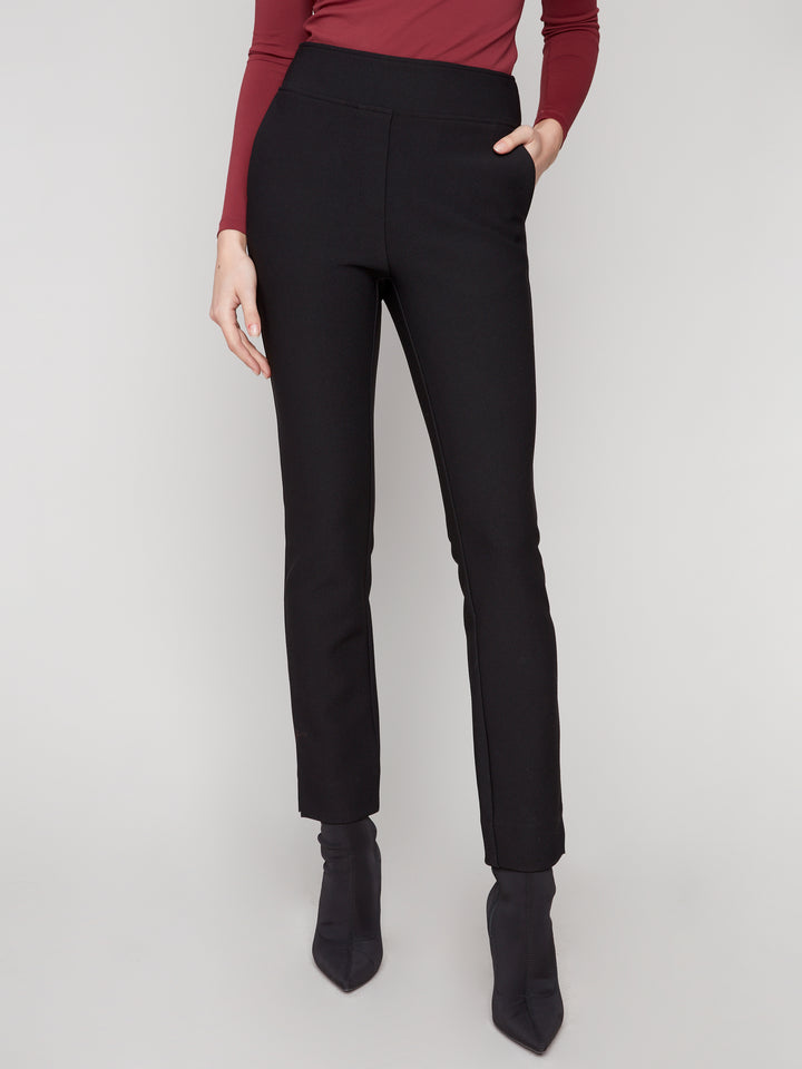 Black Gutsy Crepe Slim Leg Pant