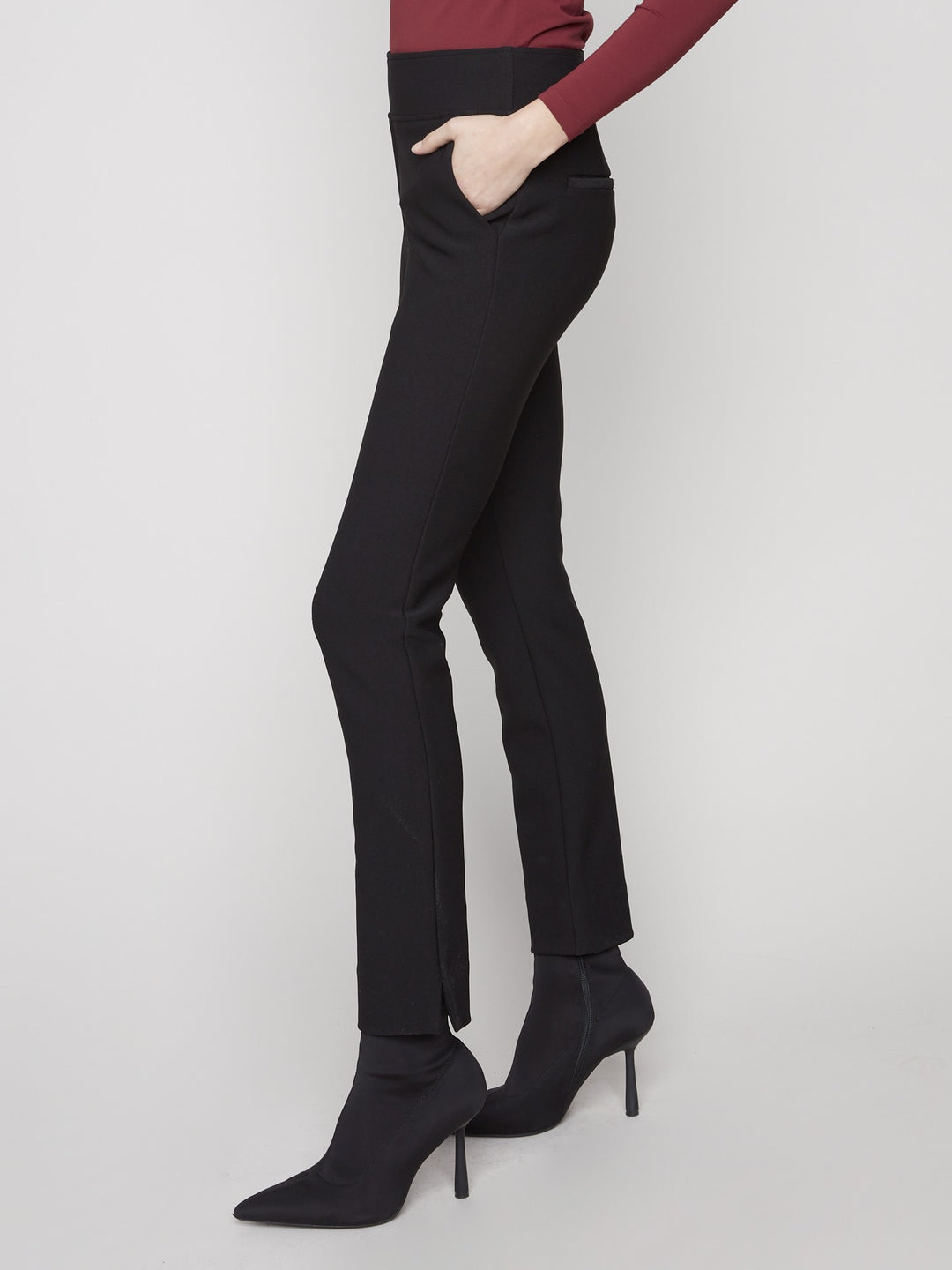 Black Gutsy Crepe Slim Leg Pant