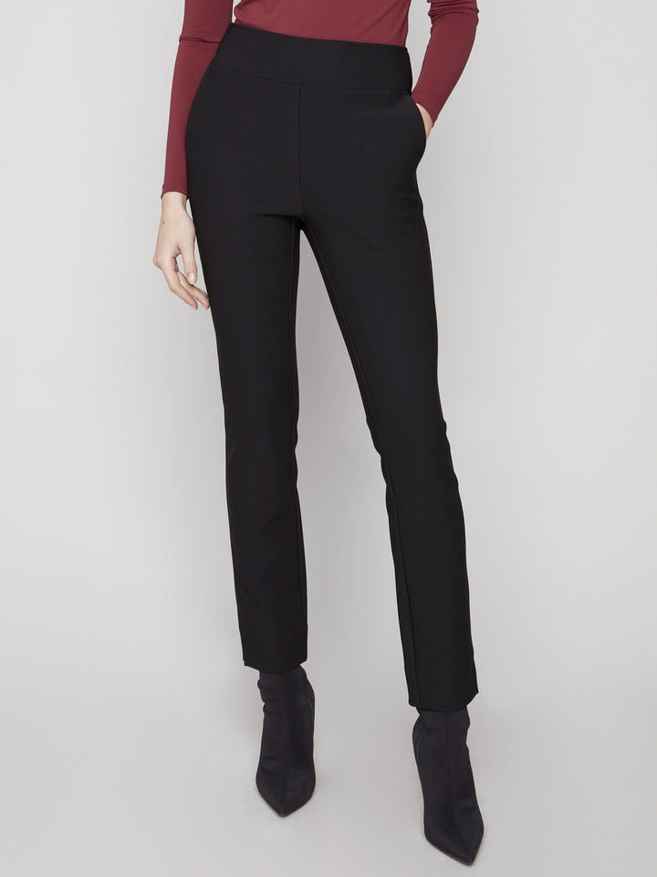 Black Gutsy Crepe Slim Leg Pant