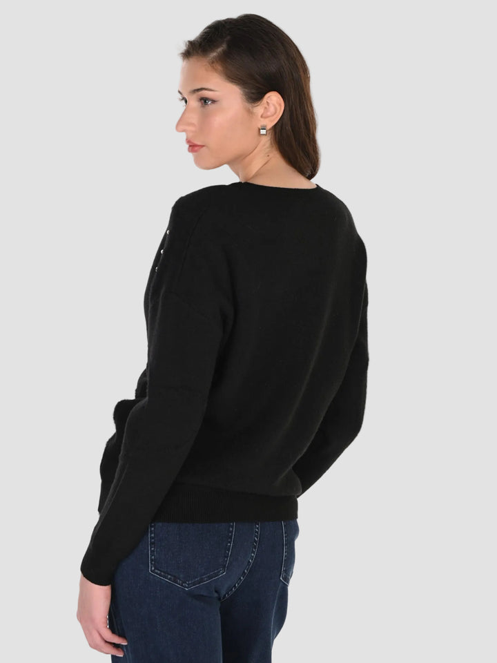 Black Jeweled Heart Sweater