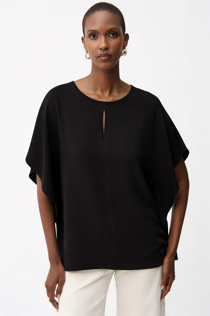 Black Keyhole Poncho Top