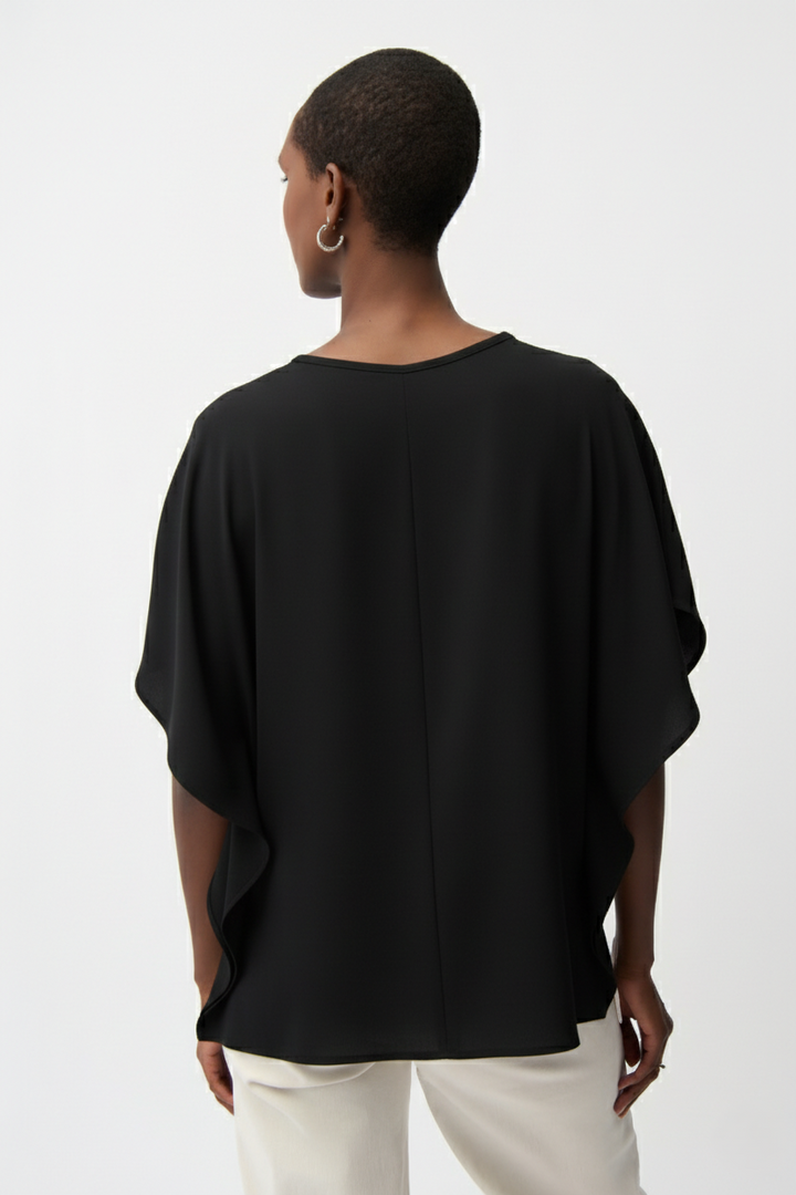 Black Keyhole Poncho Top