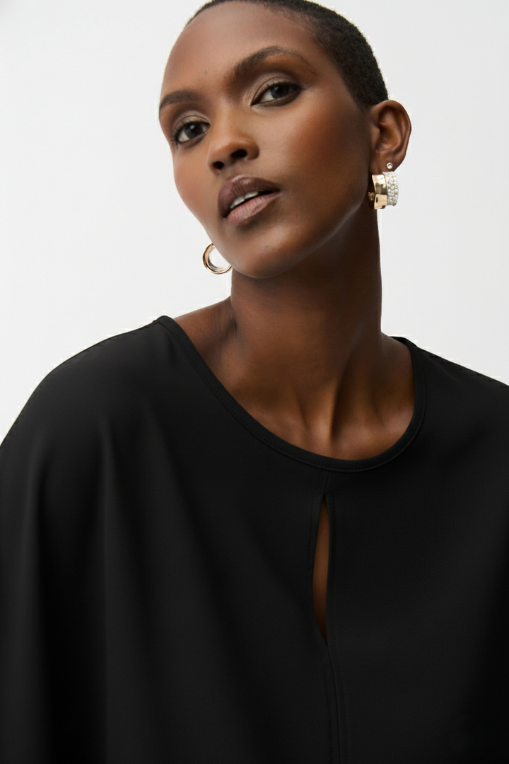 Black Keyhole Poncho Top