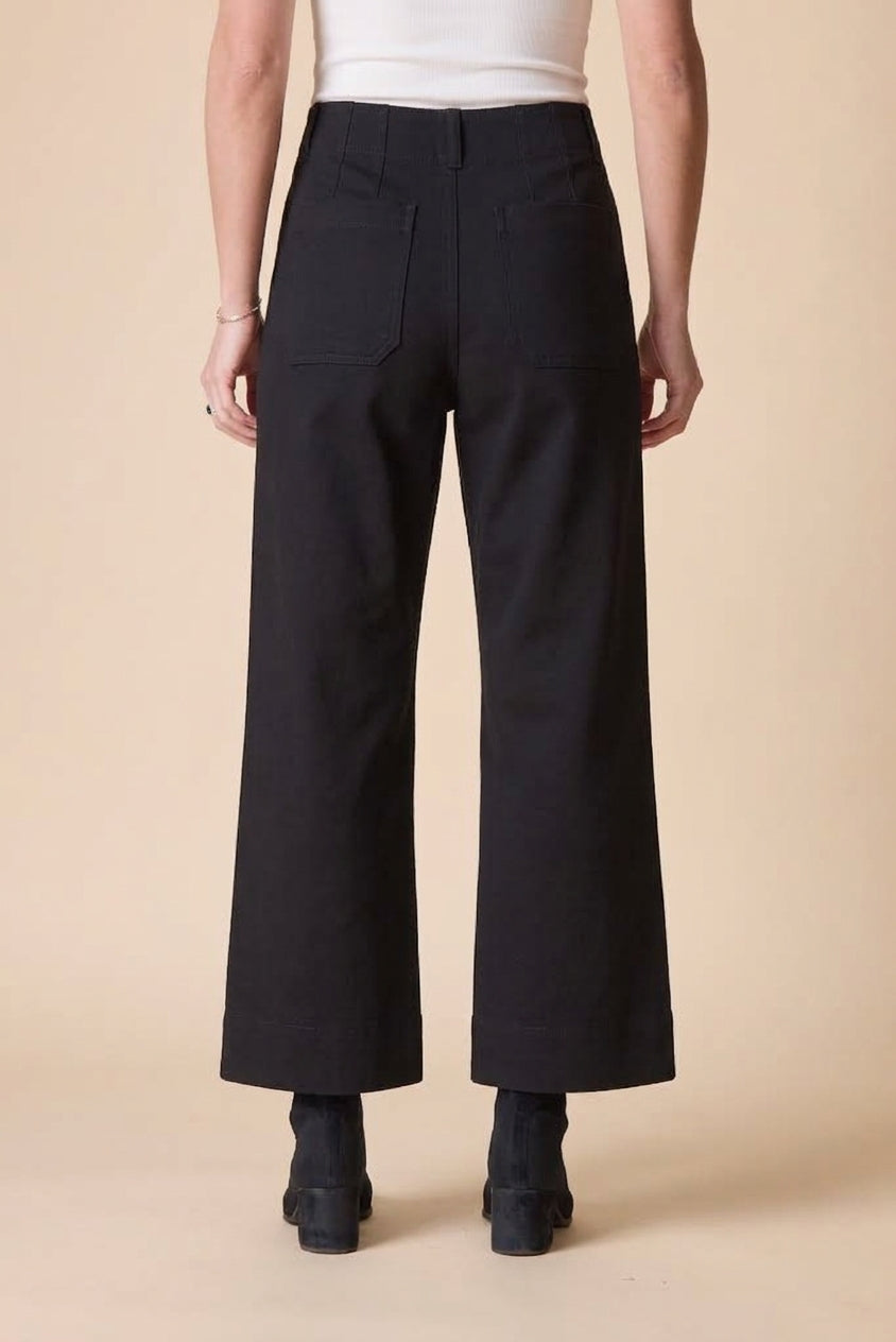 Black Luxe Ponte Flood Pant