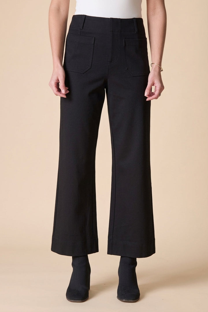 Black Luxe Ponte Flood Pant