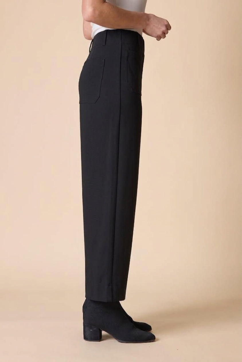 Black Luxe Ponte Flood Pant