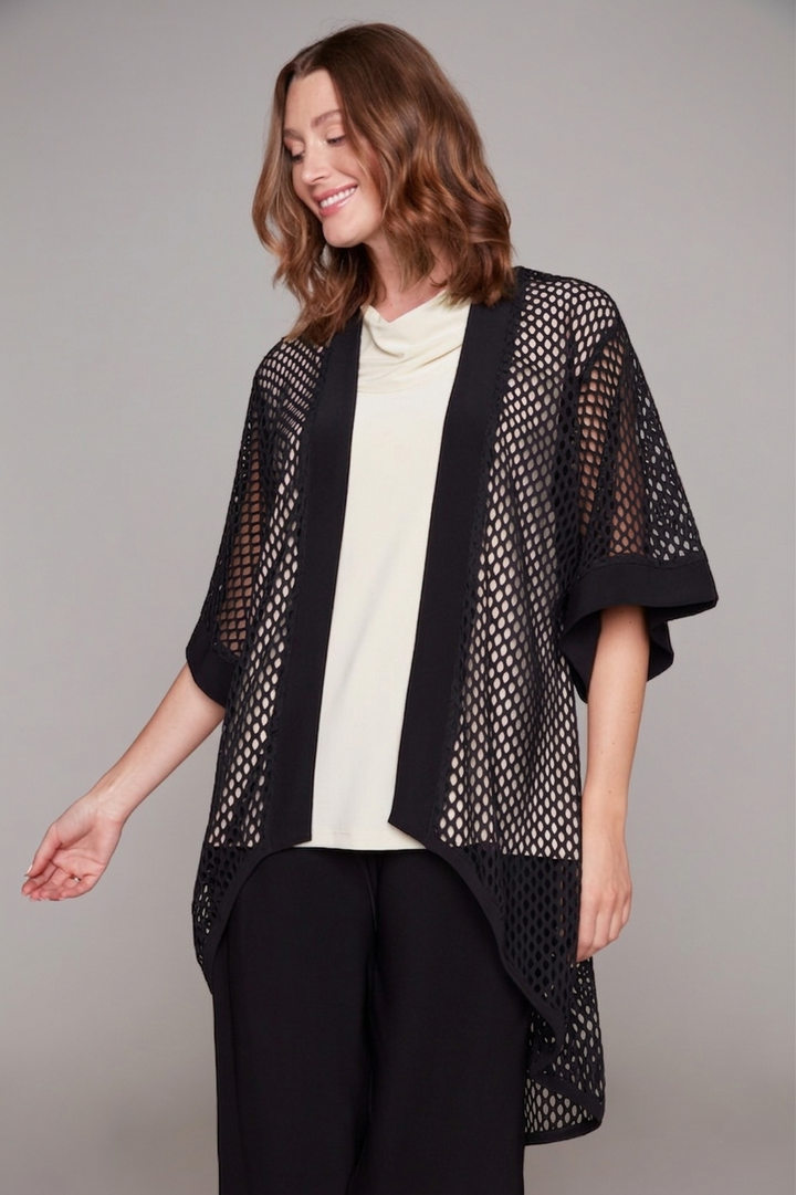 Black Mesh High-Low Jacket