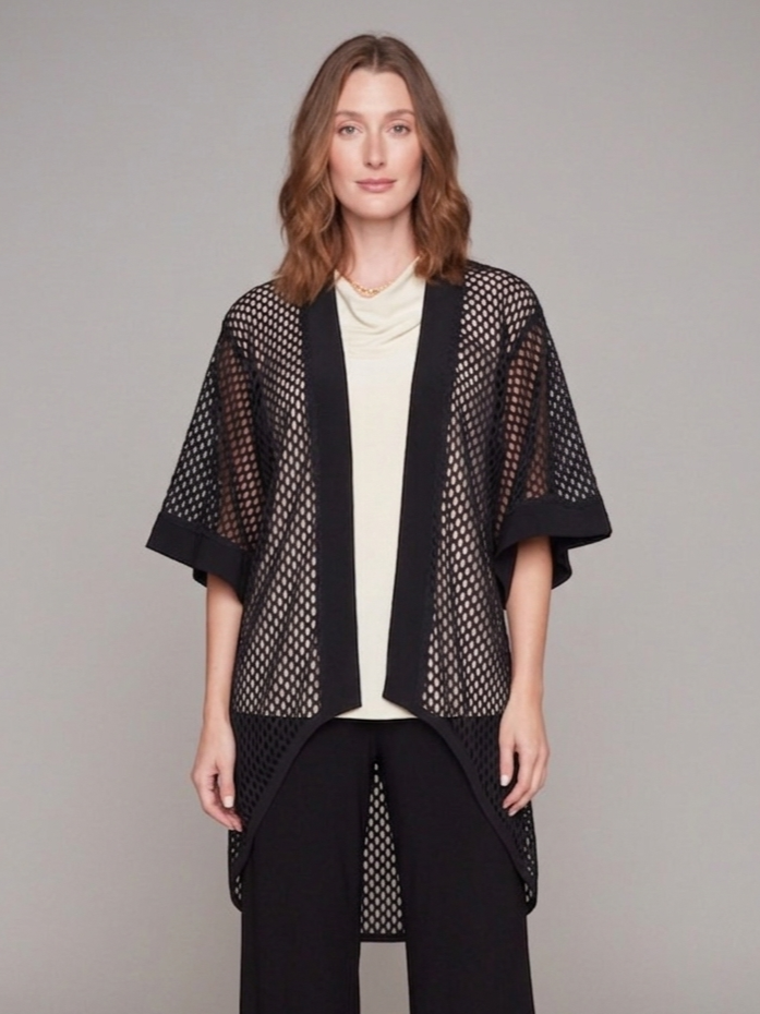 Black Mesh High-Low Jacket