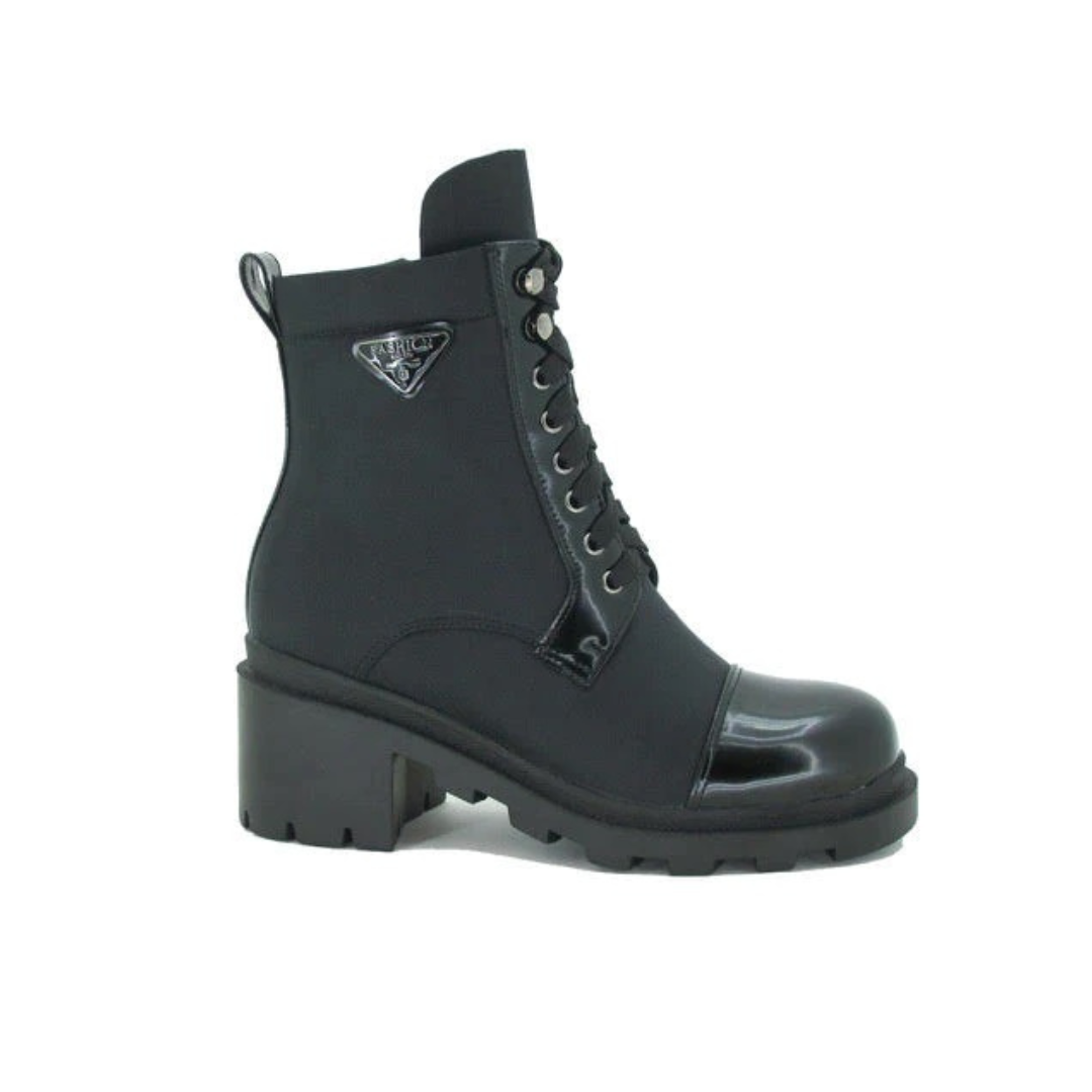 Black Neo Lace Up Boot