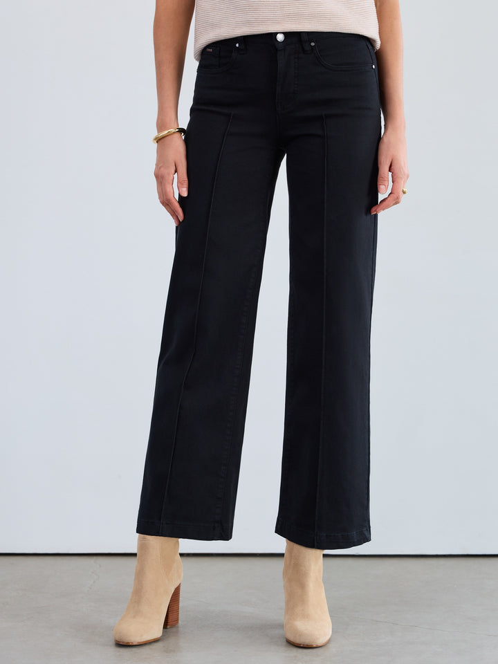 Black Olivia Wide Leg Euro Twill Pant