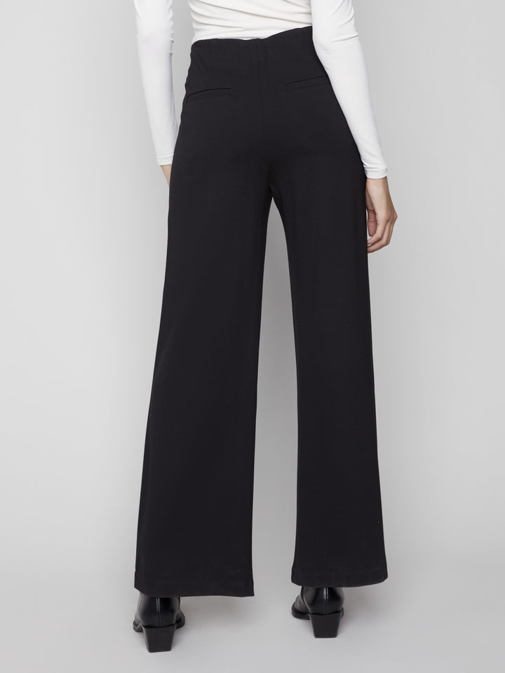 Black Ponte Wide Leg Pant