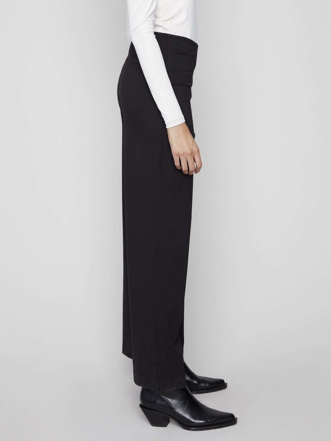 Black Ponte Wide Leg Pant