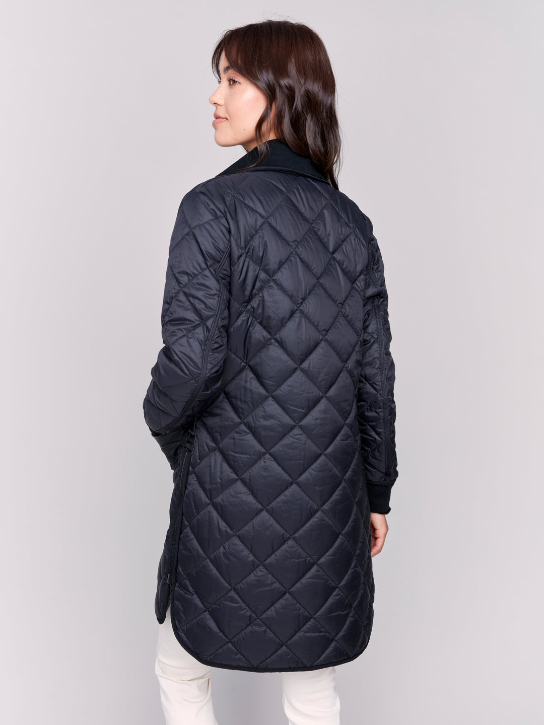 Black Reversible Quilted Puffer Coat