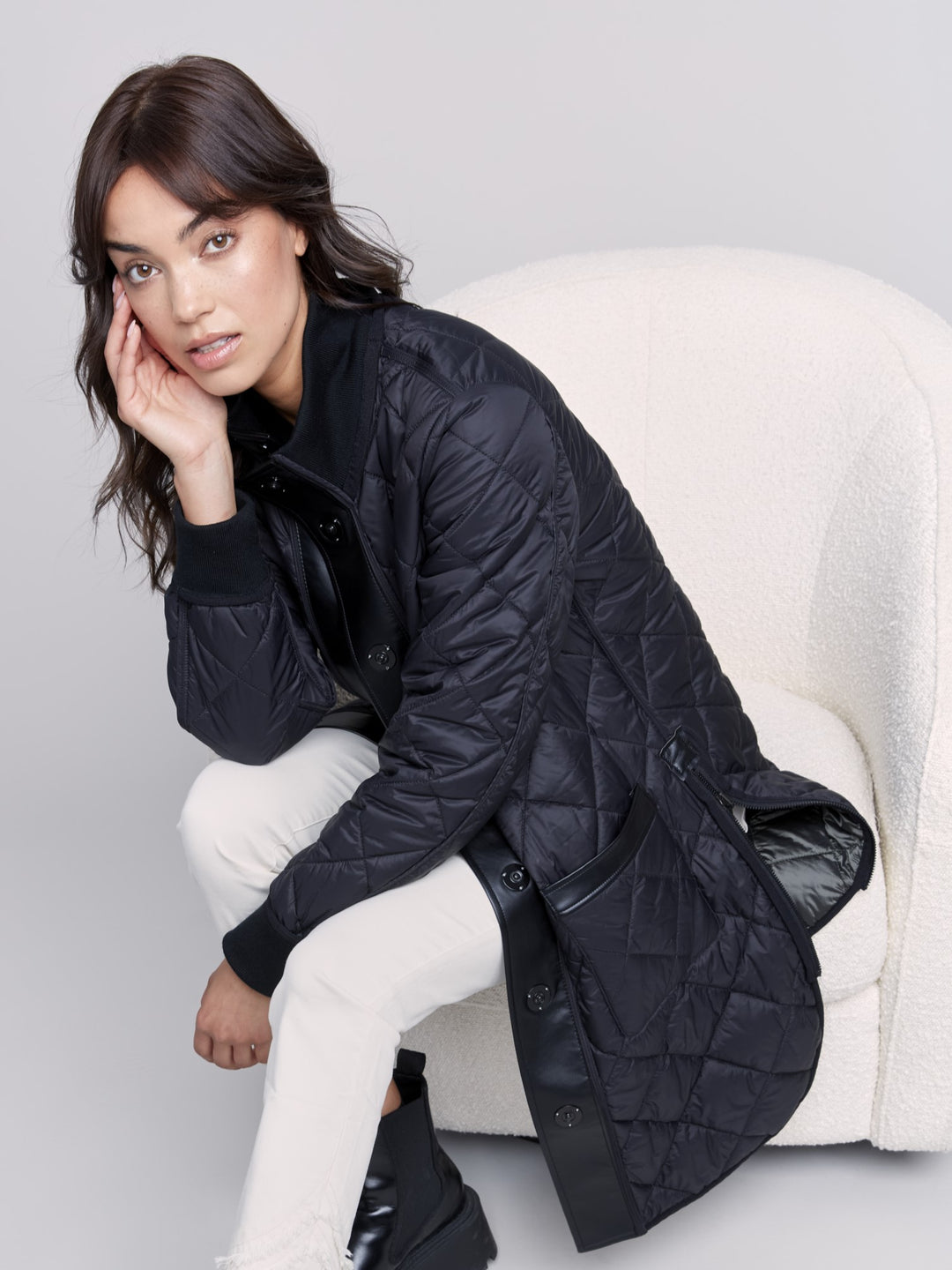 Black Reversible Quilted Puffer Coat