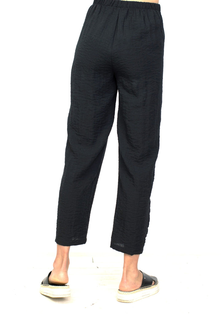 Black Ruched Ankle Pant