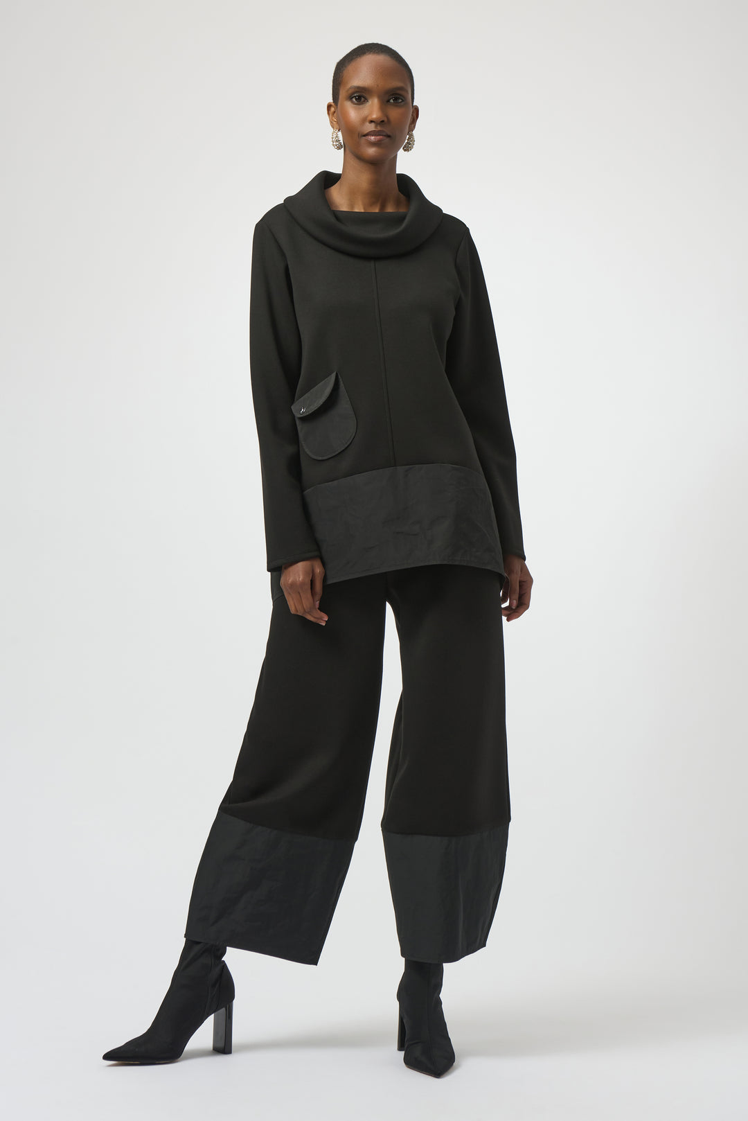 Black Scuba and Memory Mix Balloon Pant