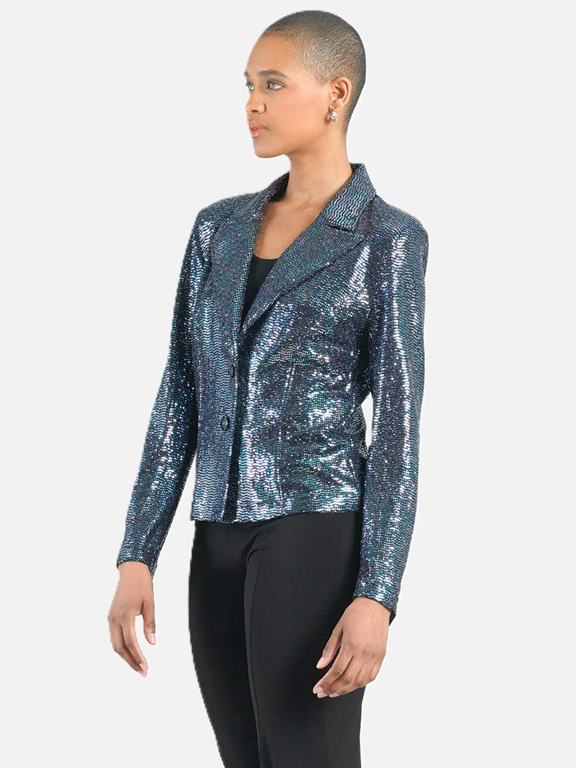 Black Shimmer Sequin Knit Jacket