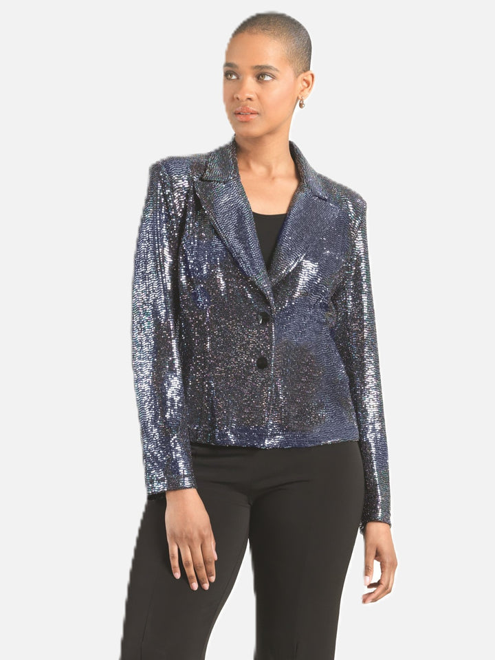 Black Shimmer Sequin Knit Jacket