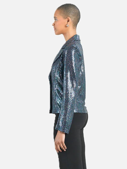 Black Shimmer Sequin Knit Jacket