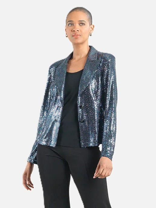 Black Shimmer Sequin Knit Jacket