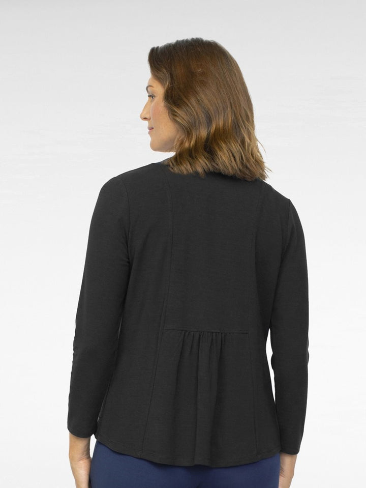 Black Shirred Back Knit Jacket