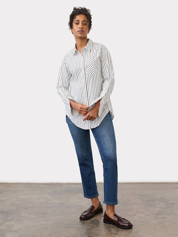 Black Stripe Poplin Shirt