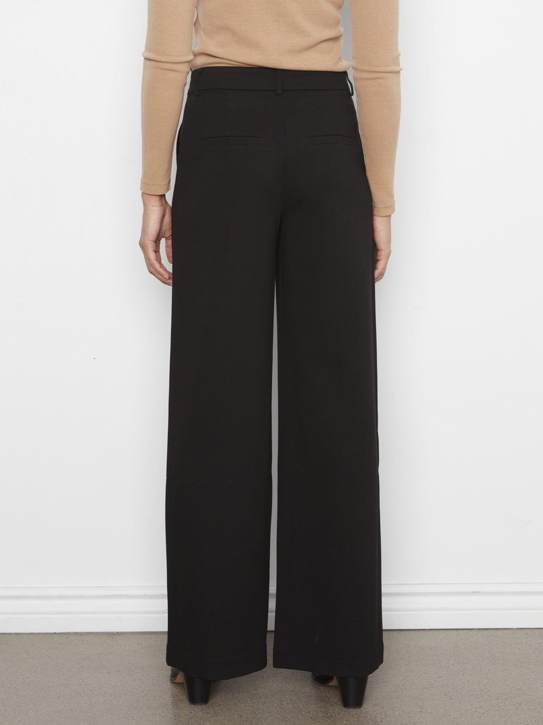 Black Wide Leg Ponte Pant