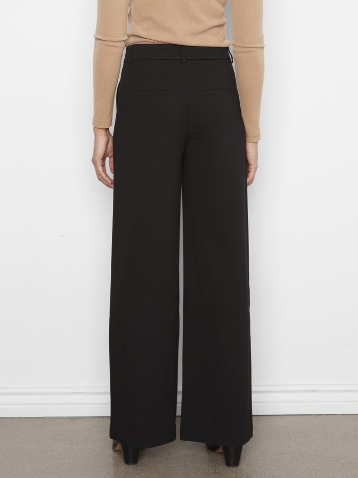 Black Wide Leg Ponte Pant
