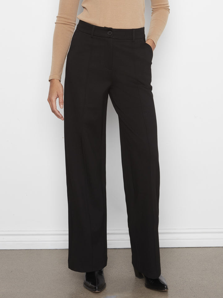 Black Wide Leg Ponte Pant