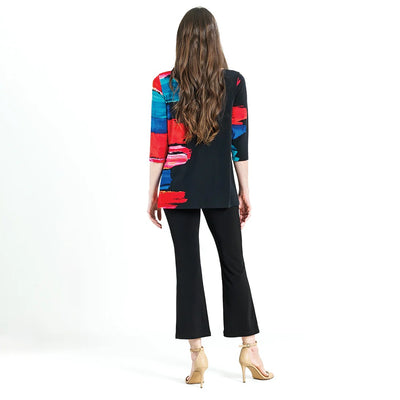 Black and Red Brushstroke Top