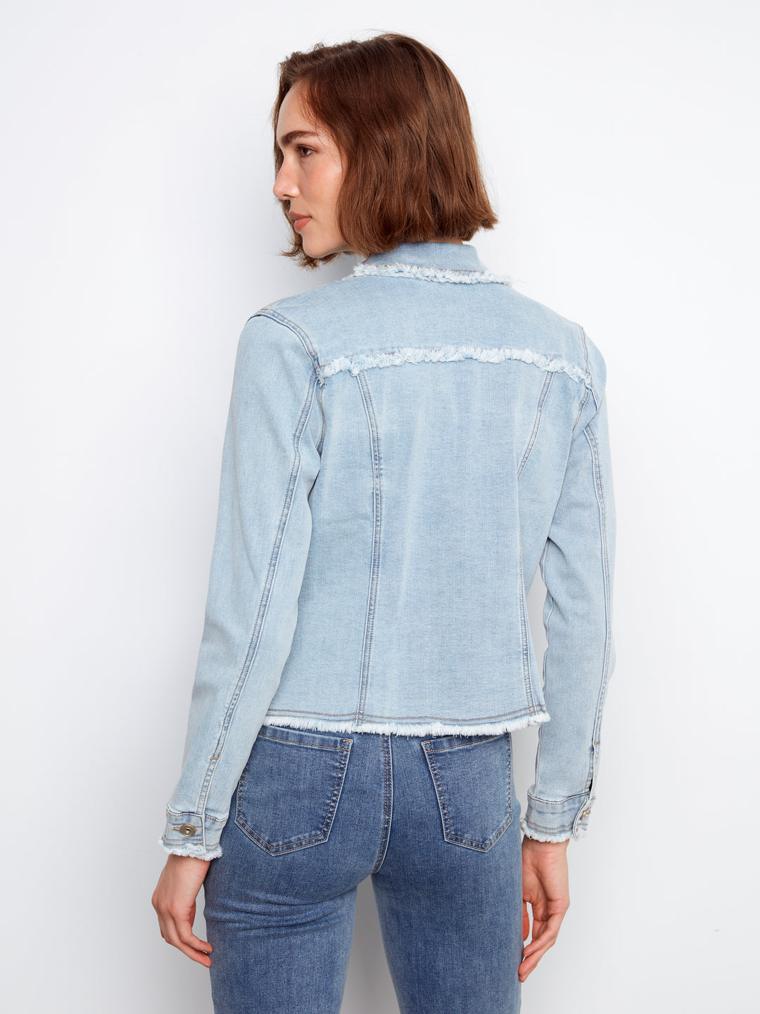Bleach Blue Frayed Edge Denim Jacket