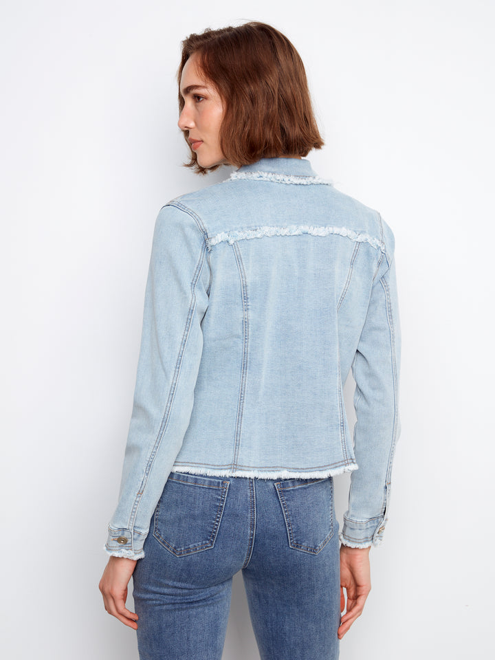 Bleach Blue Frayed Edge Denim Jacket