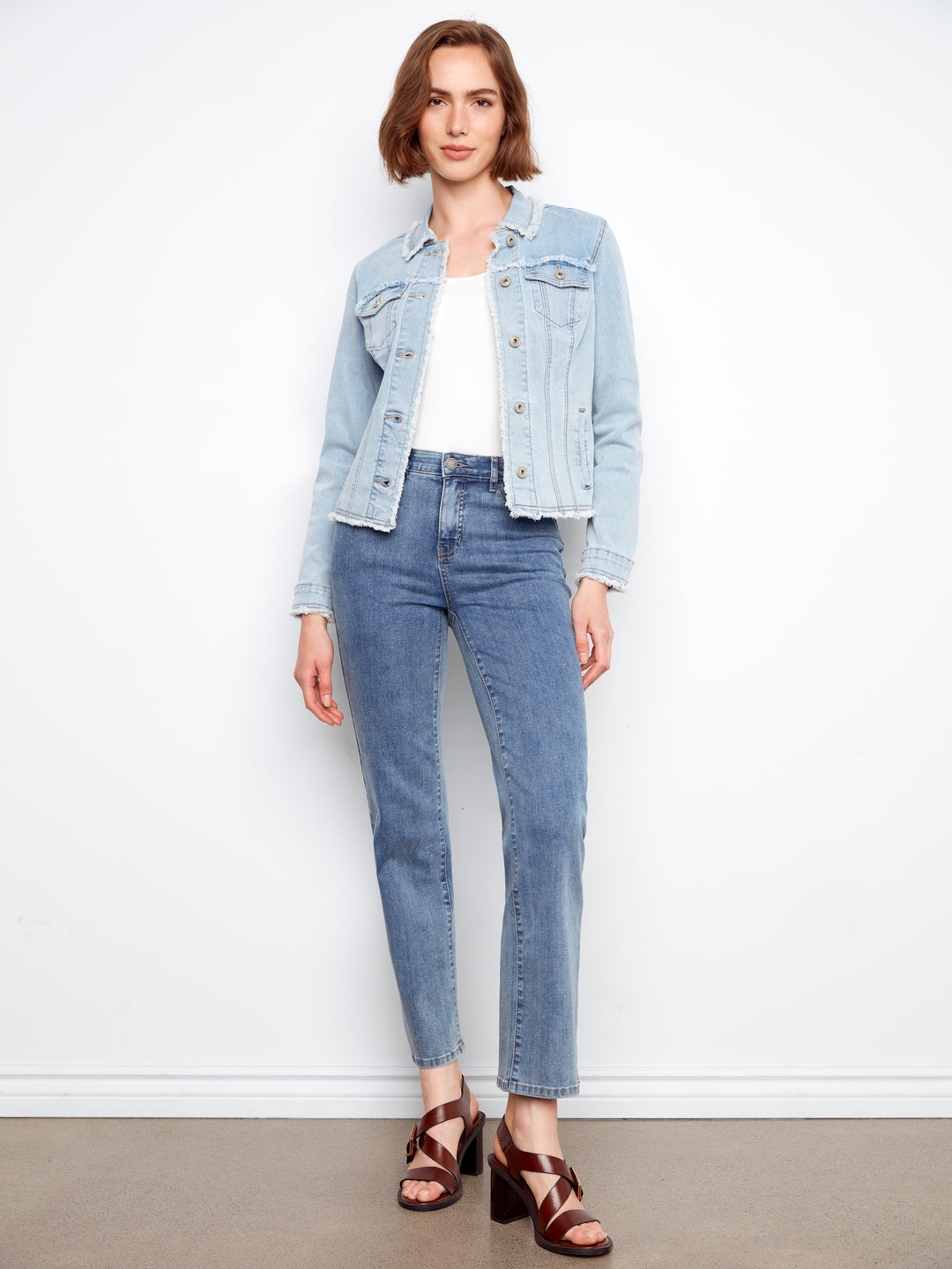 Bleach Blue Frayed Edge Denim Jacket