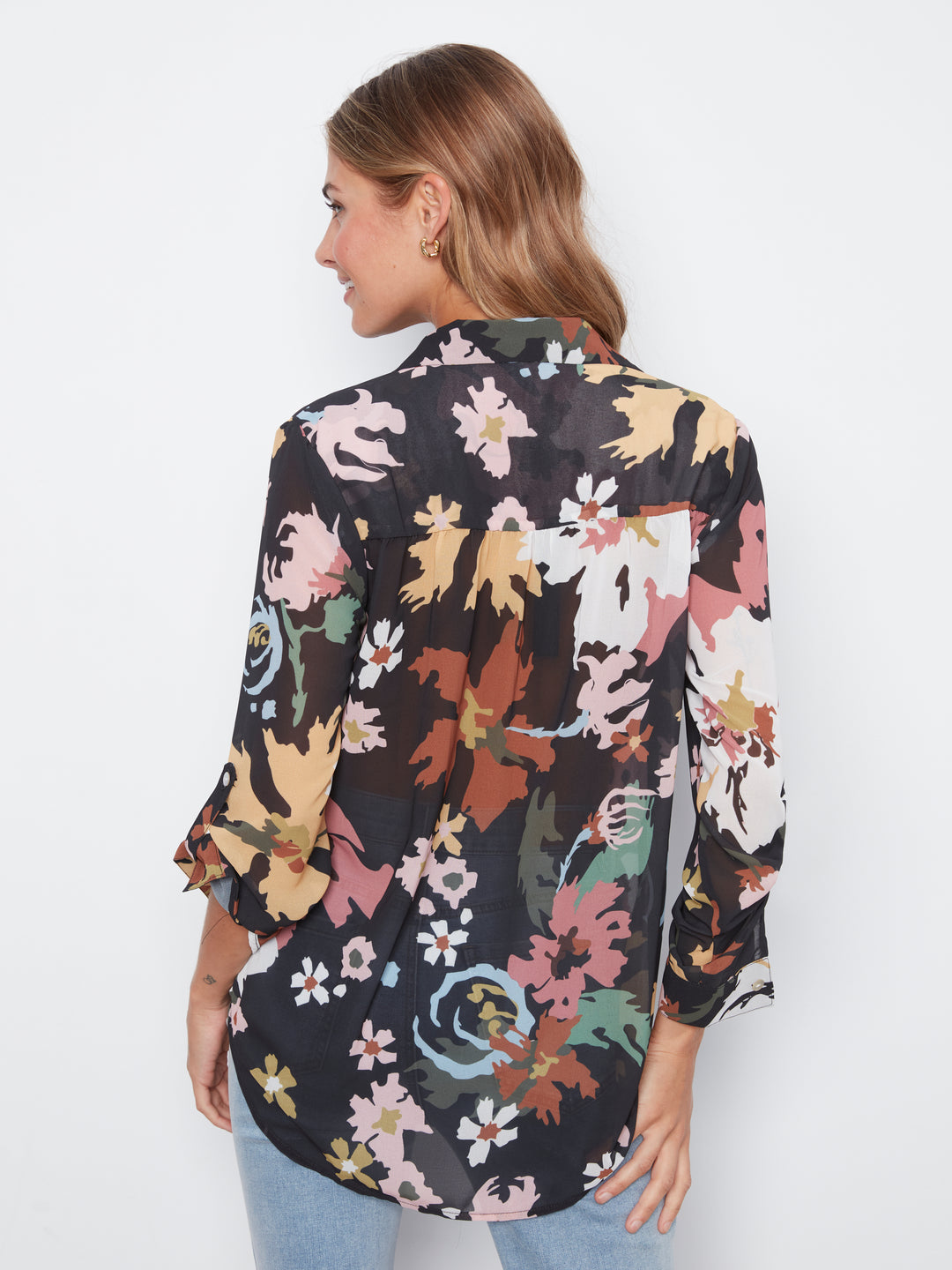 Bloom Print Crinkle Georgette Blouse