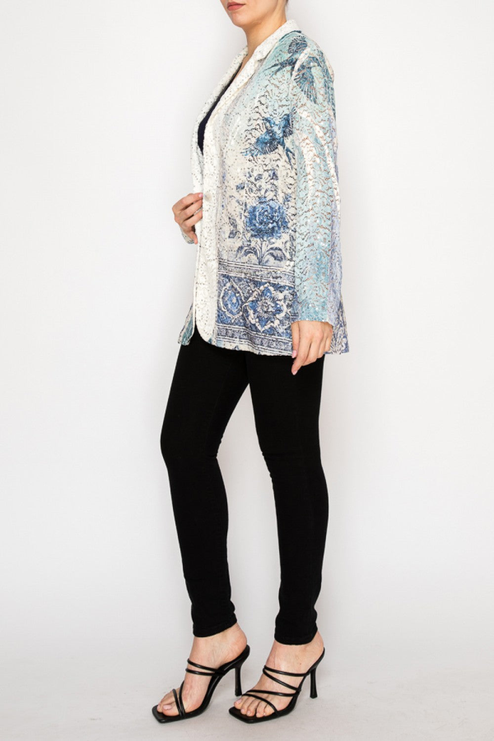 Blue Bird Sequin Lace Blazer