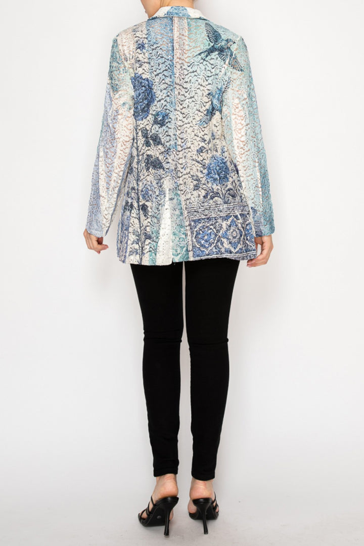 Blue Bird Sequin Lace Blazer