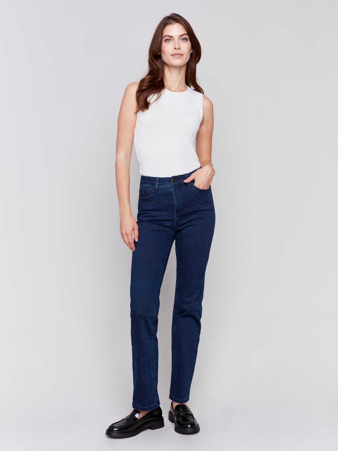 Blue Black Straight Leg Jean