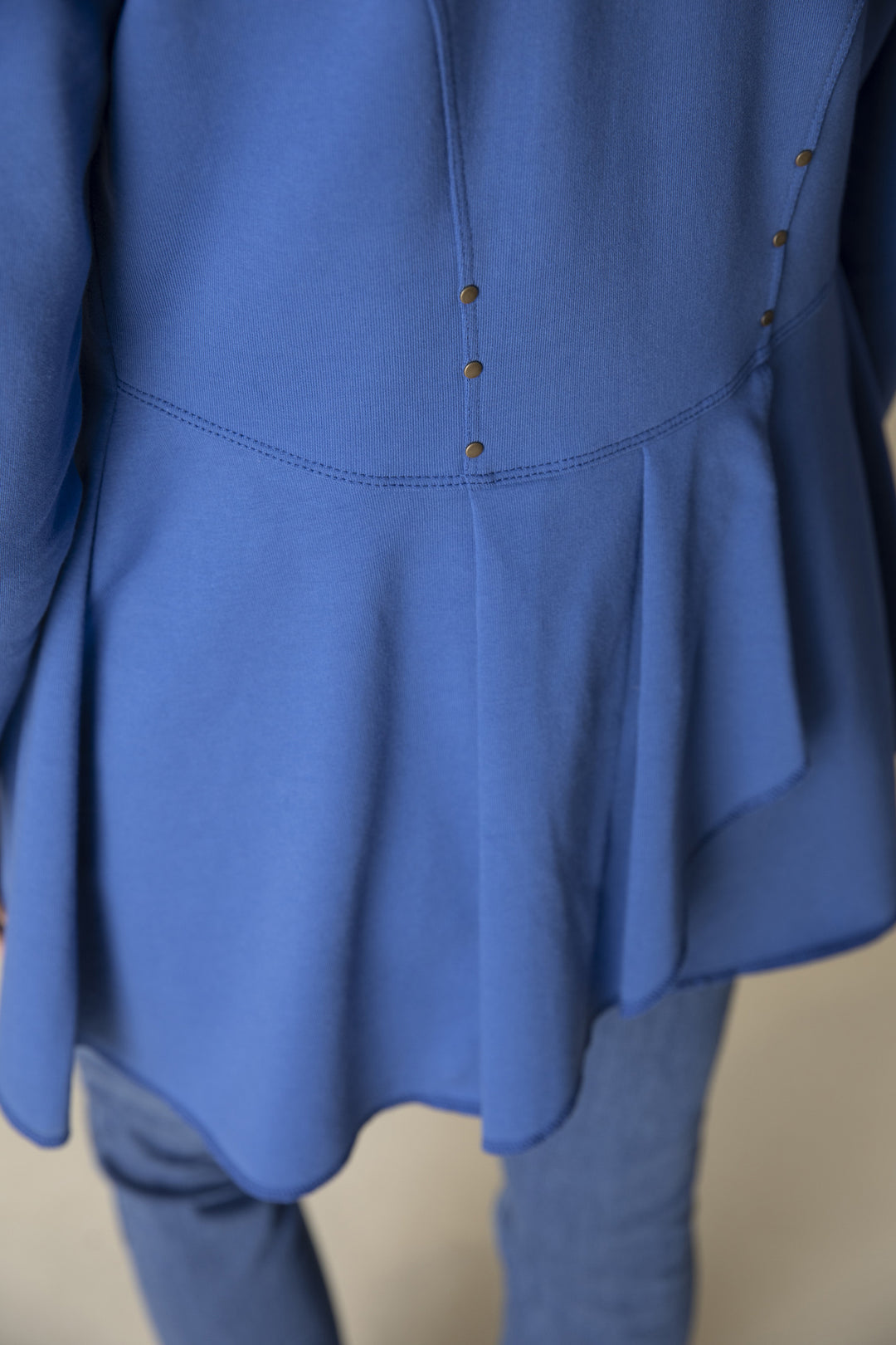 Blue Draped Front Jacket