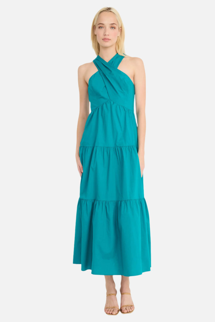 Blue Grass Criss Cross Tiered Dress