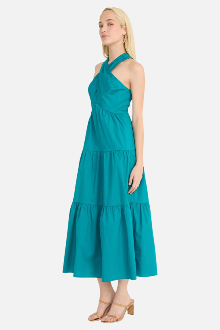 Blue Grass Criss Cross Tiered Dress