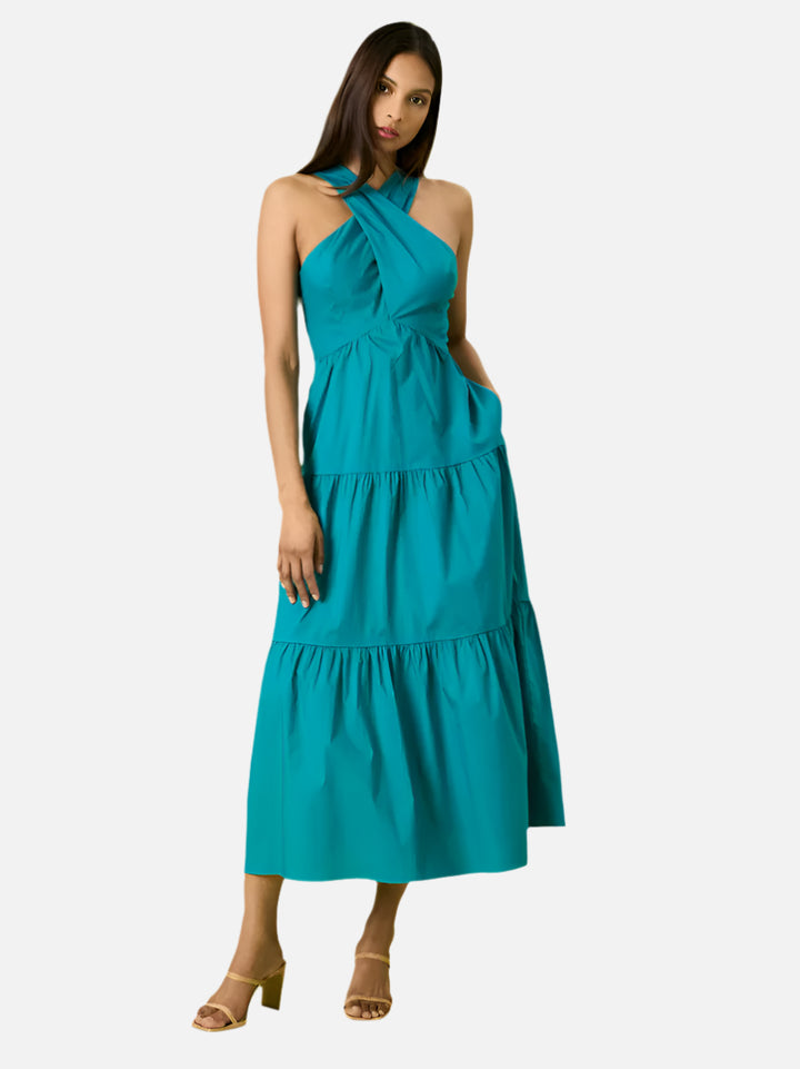 Blue Grass Criss Cross Tiered Dress