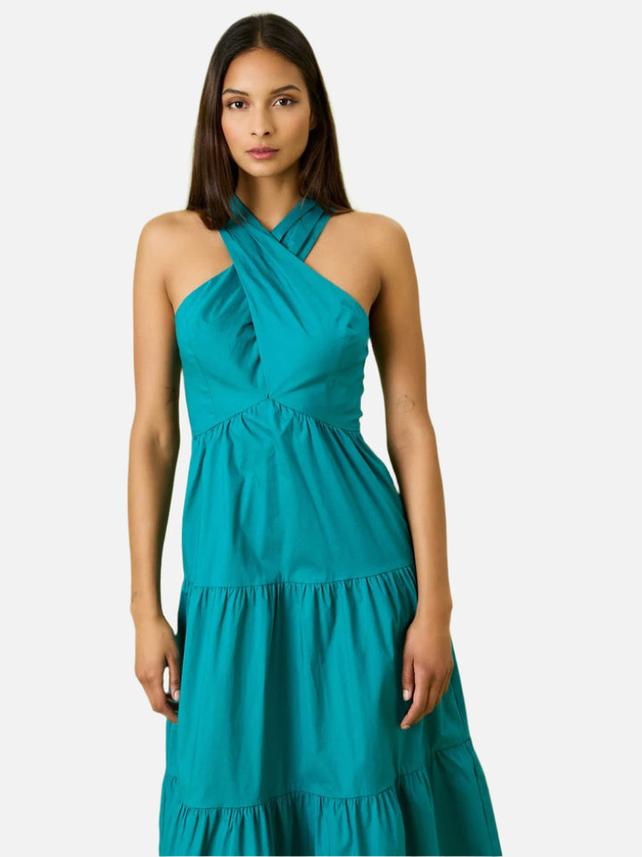 Blue Grass Criss Cross Tiered Dress