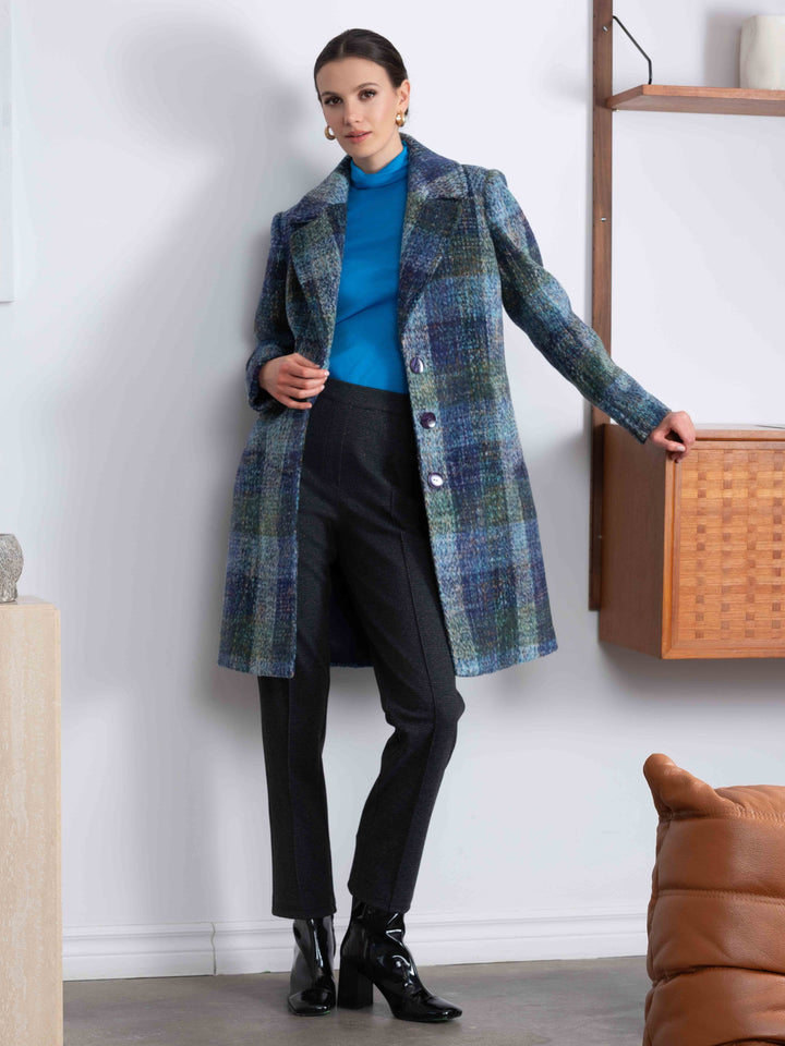Blue Multi Check Coat