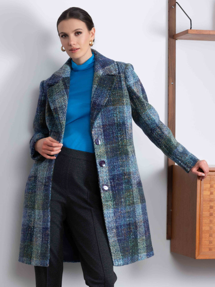 Blue Multi Check Coat