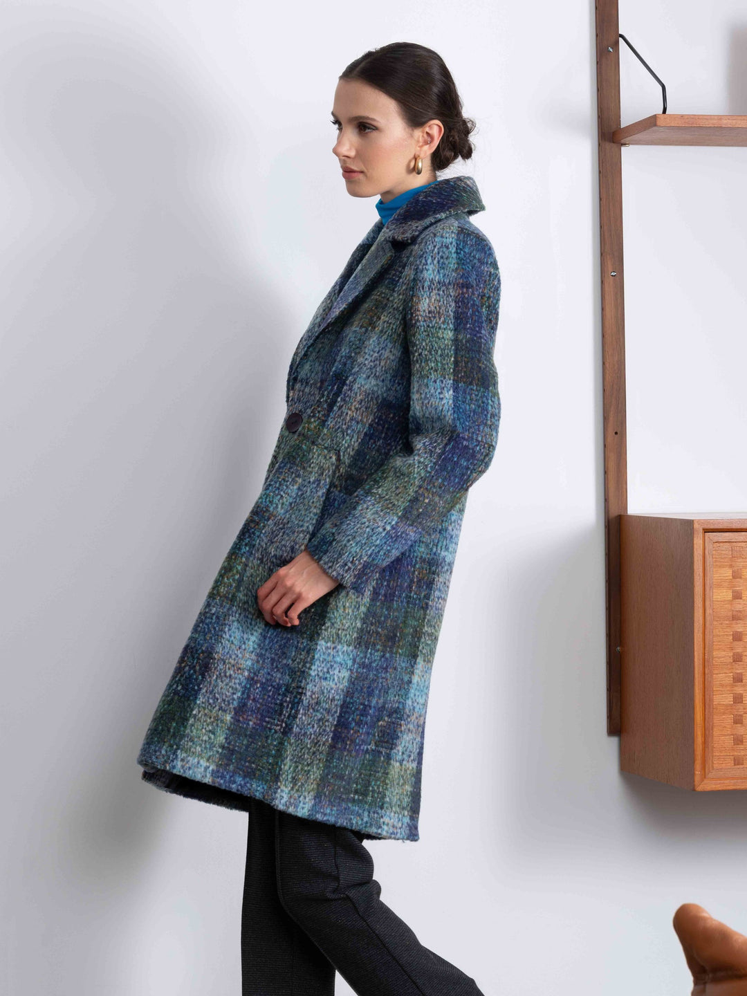 Blue Multi Check Coat