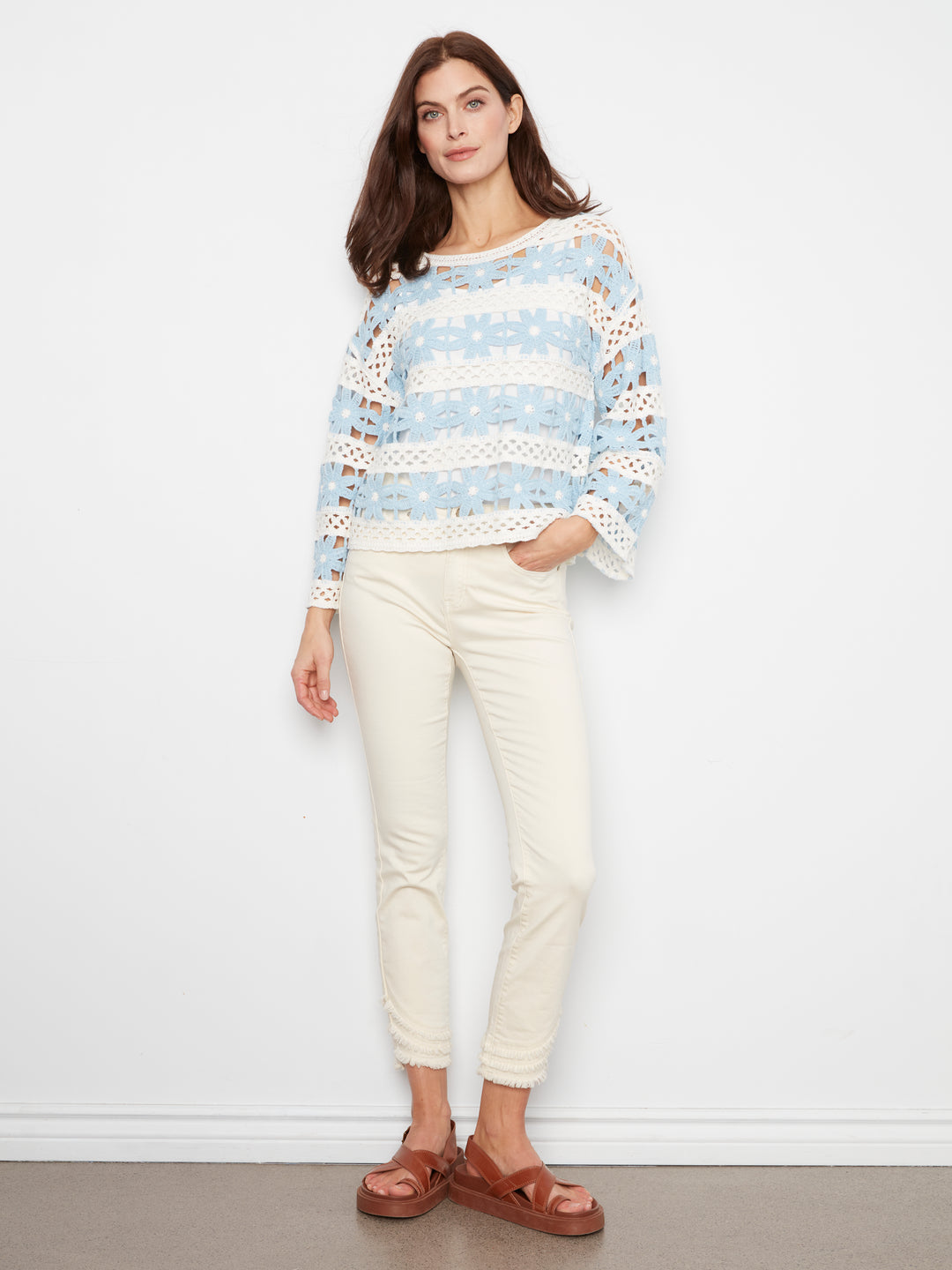 Bluebell Stripe Crochet Top